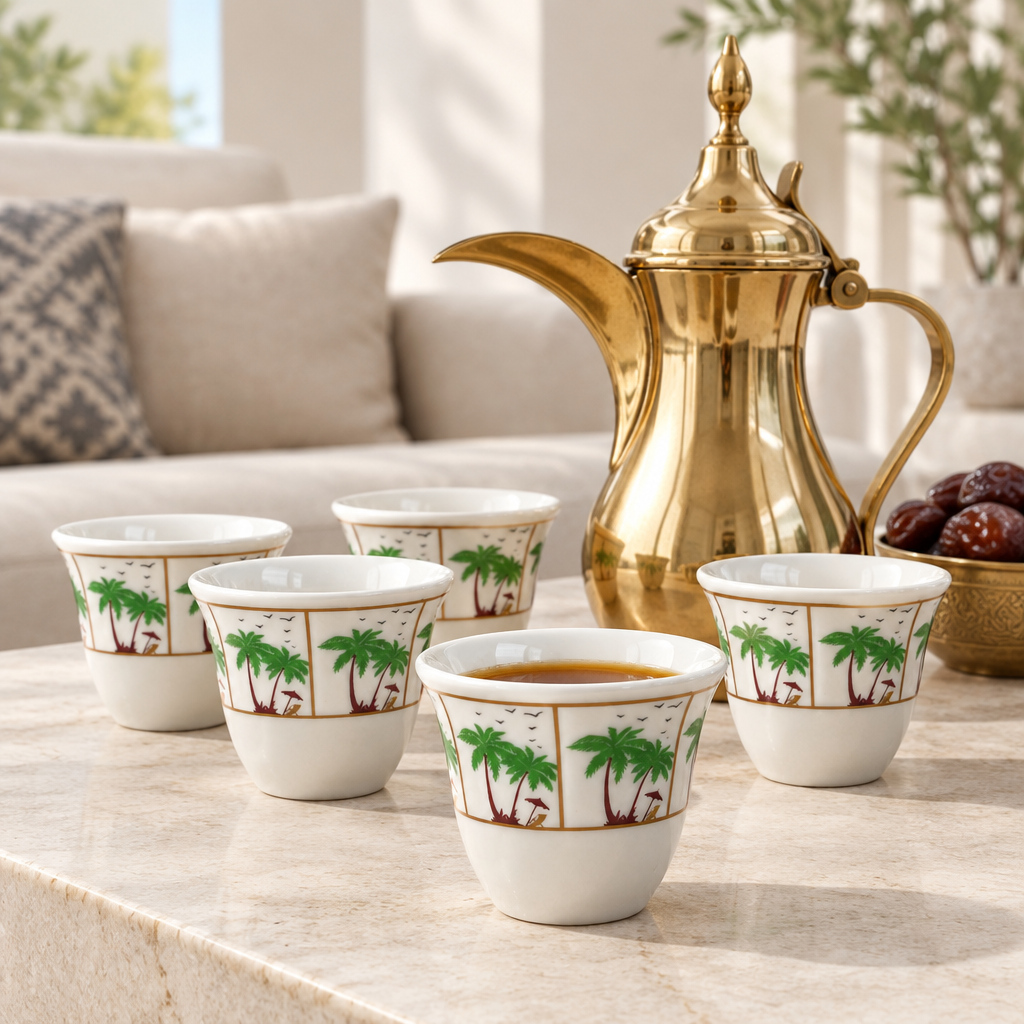 12-Piece Ceramic Cawa Cup Set - 80ml