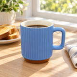 Ribbed Ceramic Mug Blue - 400ml