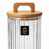 Hamid Glass Canister with Wooden Lid - 1300ml