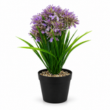 Zeem Artificial Flower Plant in Black Plastic Pot - 28cm
