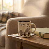 Royalford Ceramic Mug Cream & Dark Brown - 260ml