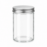 Beyti Clear Glass Jar with Silver Lid – 500ml