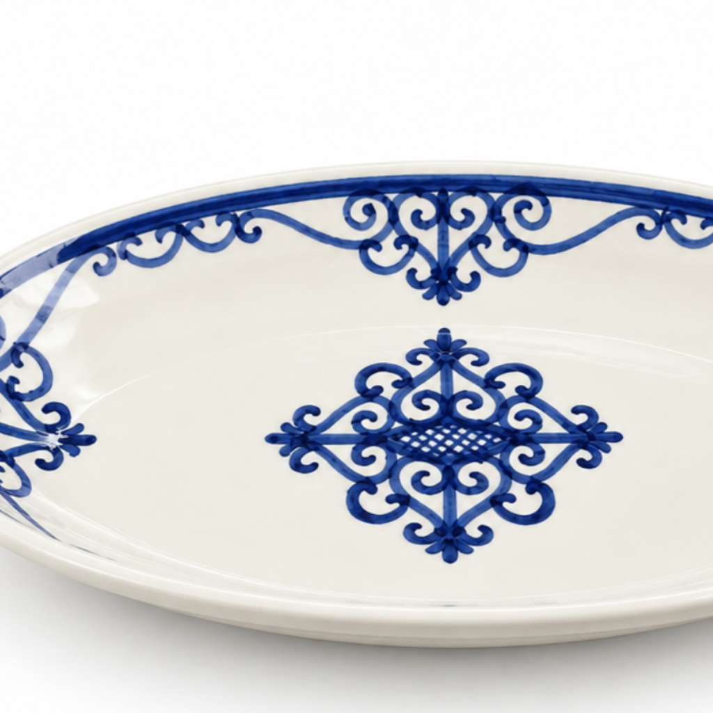 Slama Ceramic Oval Plate Off-White - 30×15cm