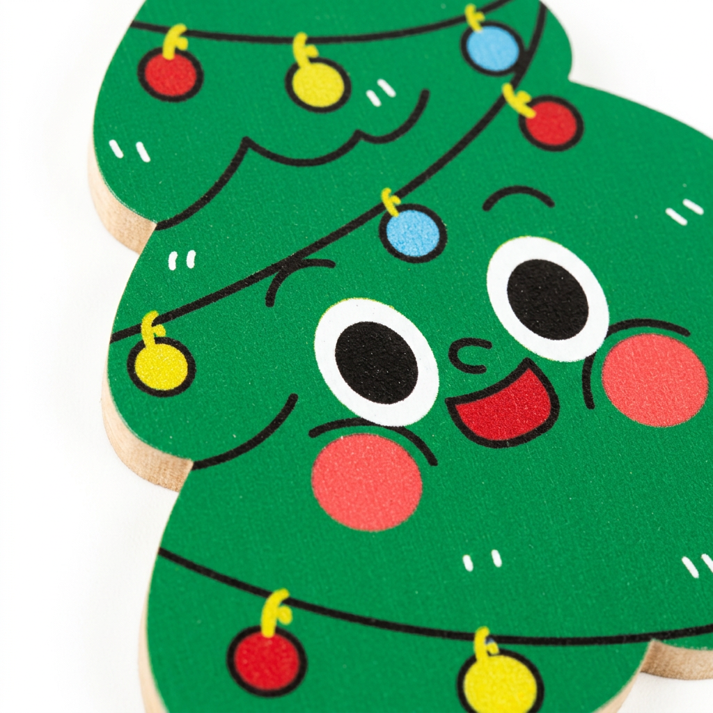 Wooden Christmas Tree Hanging Decoration Green - 10cm