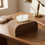 Wooden Tissue Box with Patterned Finish - 20×12cm