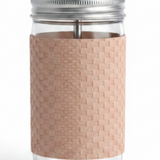 Glass Bottle with Straw Beige - 410ml
