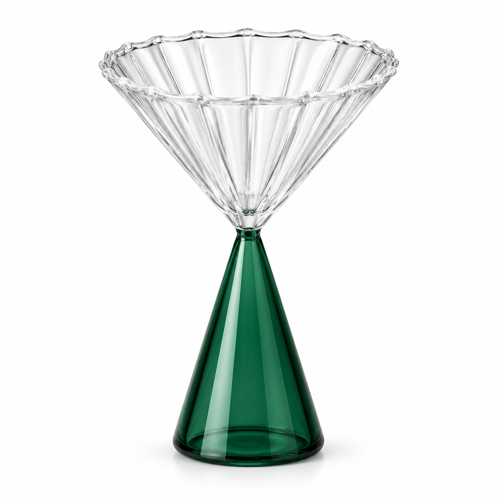 Reversible Clear & Emerald Green Cocktail Glass – 150ml