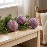 Plastic Christmas Décor Balls 3-Piece Set Mauve Purple - 10cm