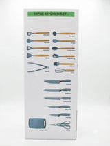 19-Piece Silicone Kitchen Utensil Set with Knife Block & Cutting Board — Assorted Colors