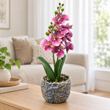 Artificial Orchid Flower Plant with Ceramic Pot Pink - 40cm