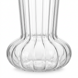 Ribbed Glass Bottle with Lid & Straw - 500ml