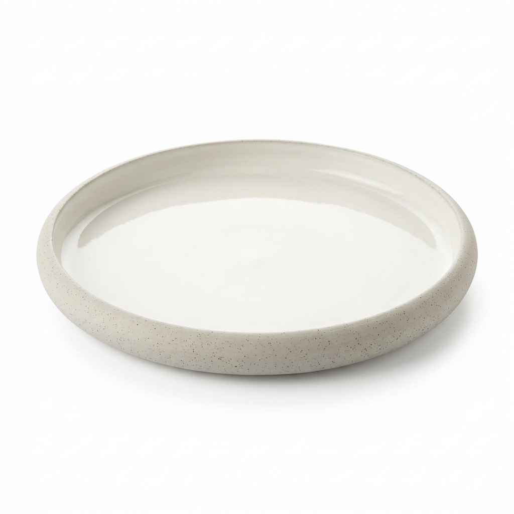 Ceramic Plate Light Grey - 21cm