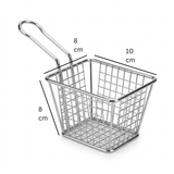 Yuniverse Mini Mesh Fries Basket – Silver, 10 × 8 × 8 cm