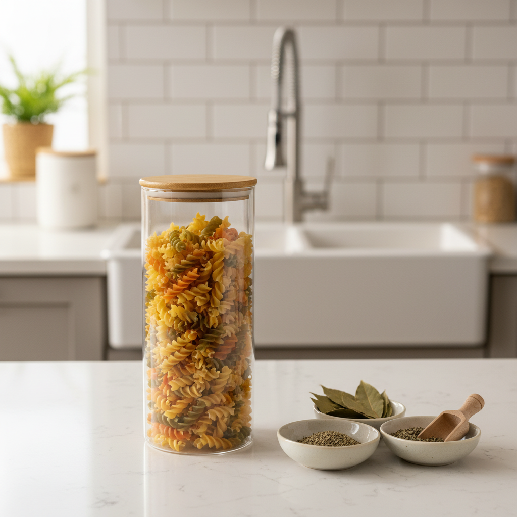 Glass Storage Jar with Natural Bamboo Lid - 1250ml