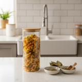 Glass Storage Jar with Natural Bamboo Lid - 1250ml