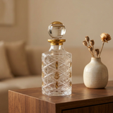 Decorative Glass Perfume Bottle with Gold Accents - 200ml