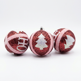 Plastic Christmas Décor Balls 3-Piece Set Red - 10cm