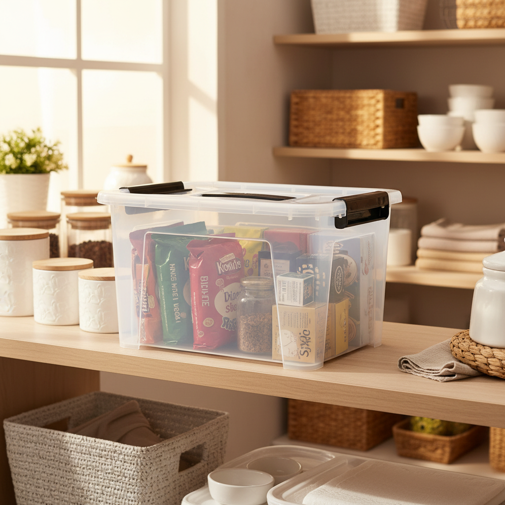 Marcola Clear Plastic Storage Box with Lid - 9 Liter
