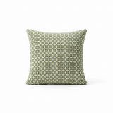 Woven Pattern Cushion Sage Green & Cream - 40cm