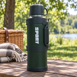 Stainless Steel Vacuum Flask with Carry Handle Dark Green – 4 Litres