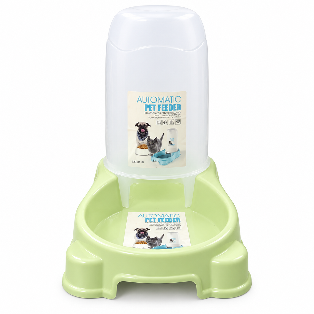 Plastic Pet Food Feeder Green - 25×25cm