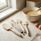 Yuniverse 5-Piece Silicone & Wooden Kitchen Tools Set Beige