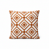Tufted Geometric Cushion Rust Orange & White - 40cm