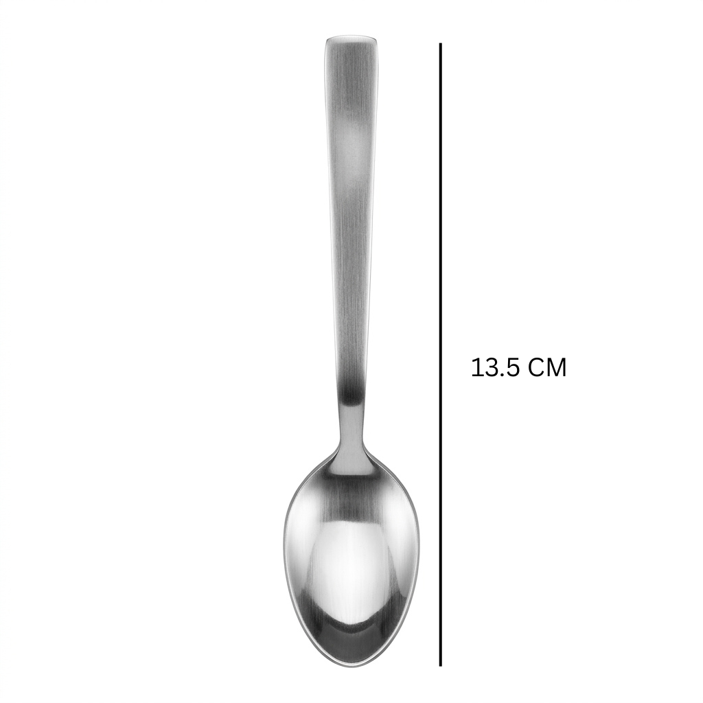 Stainless Steel Spoon Set of 6 - 13.5cm Matt Silver