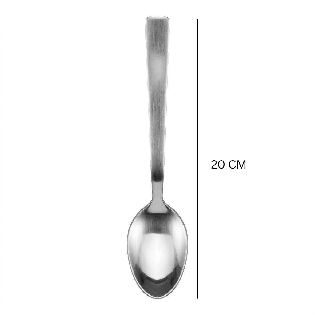 Stainless Steel Spoon Set of 6 - 20cm Matt Silver
