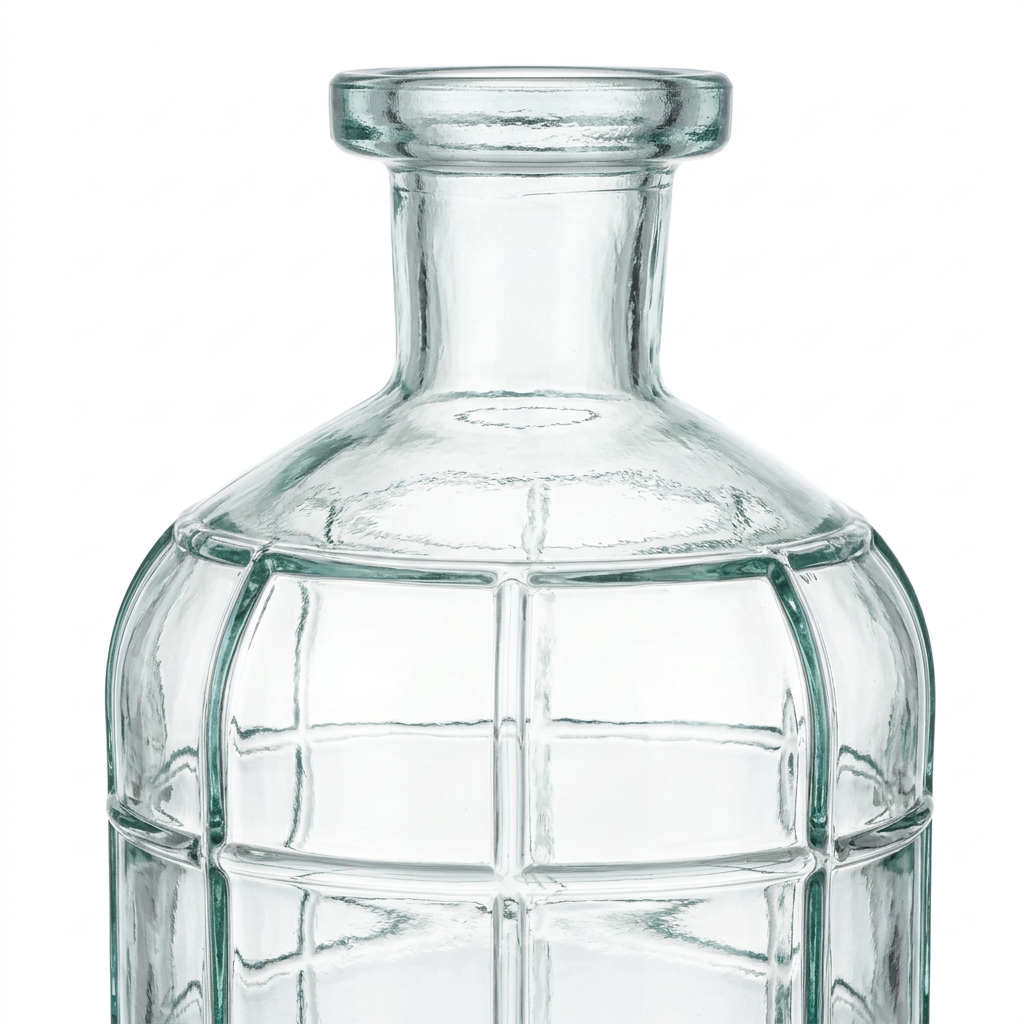 Glass Flower Vase with Grid Pattern – 28cm