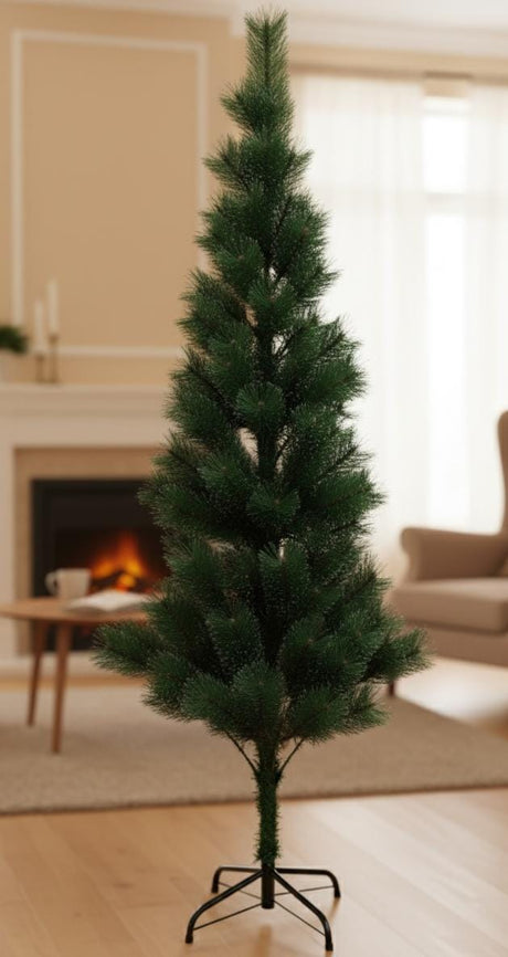 AKDC 180cm Classic PVC Pine Christmas Tree | Full Green Holiday Tree with Natural Look