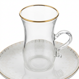 ABL Glass & Ceramic Cup and Saucer 12 Piece Set - 120ml