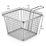 Yuniverse Mesh Fries Basket – Silver, 13 × 8 cm