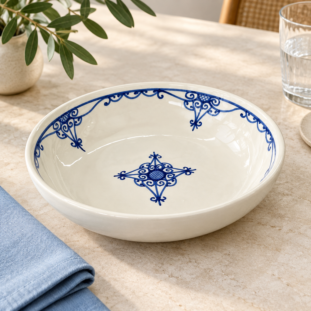 Slama Ceramic Soup Plate Off-White - 23cm