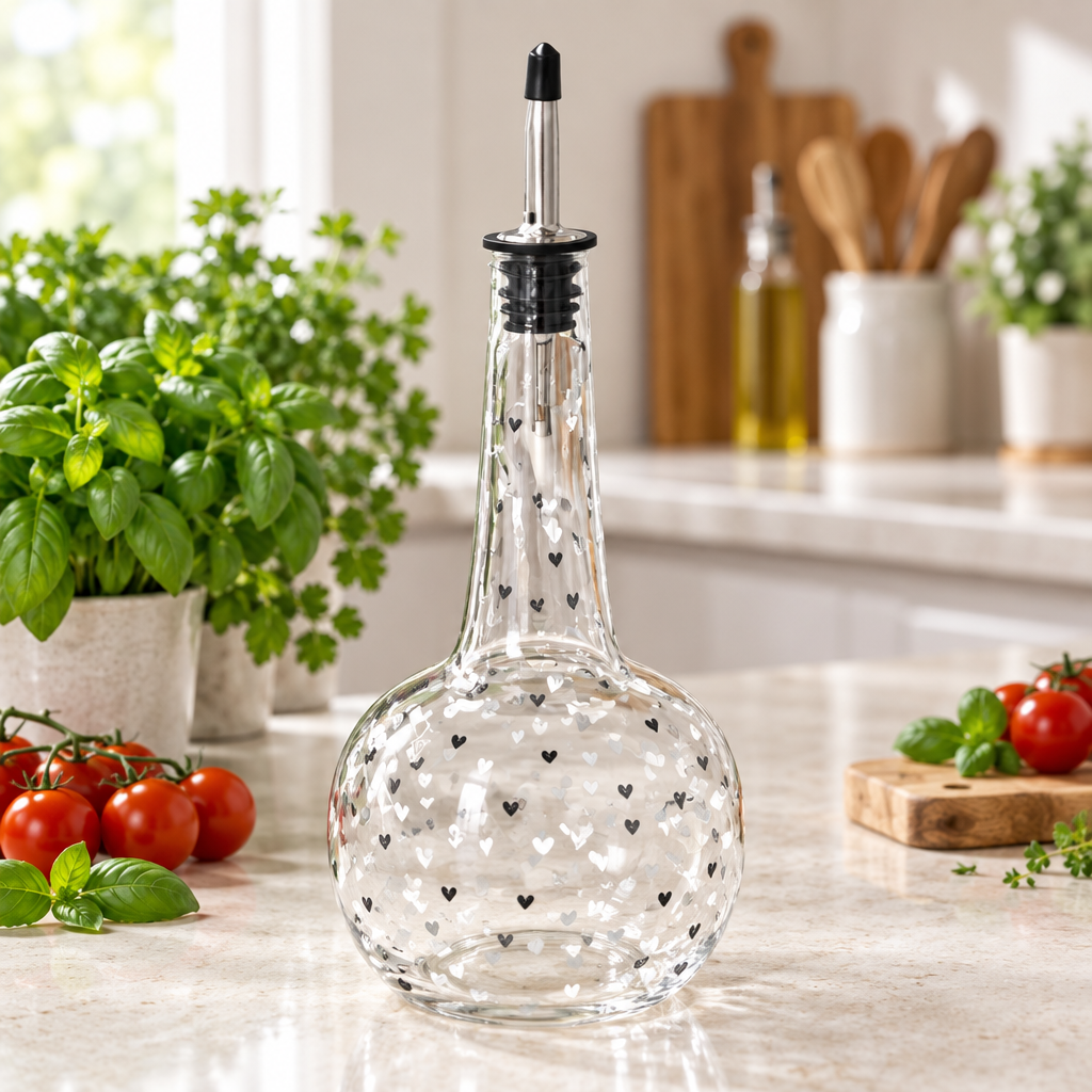 Decorative Glass Oil Dispenser – 1 Litre