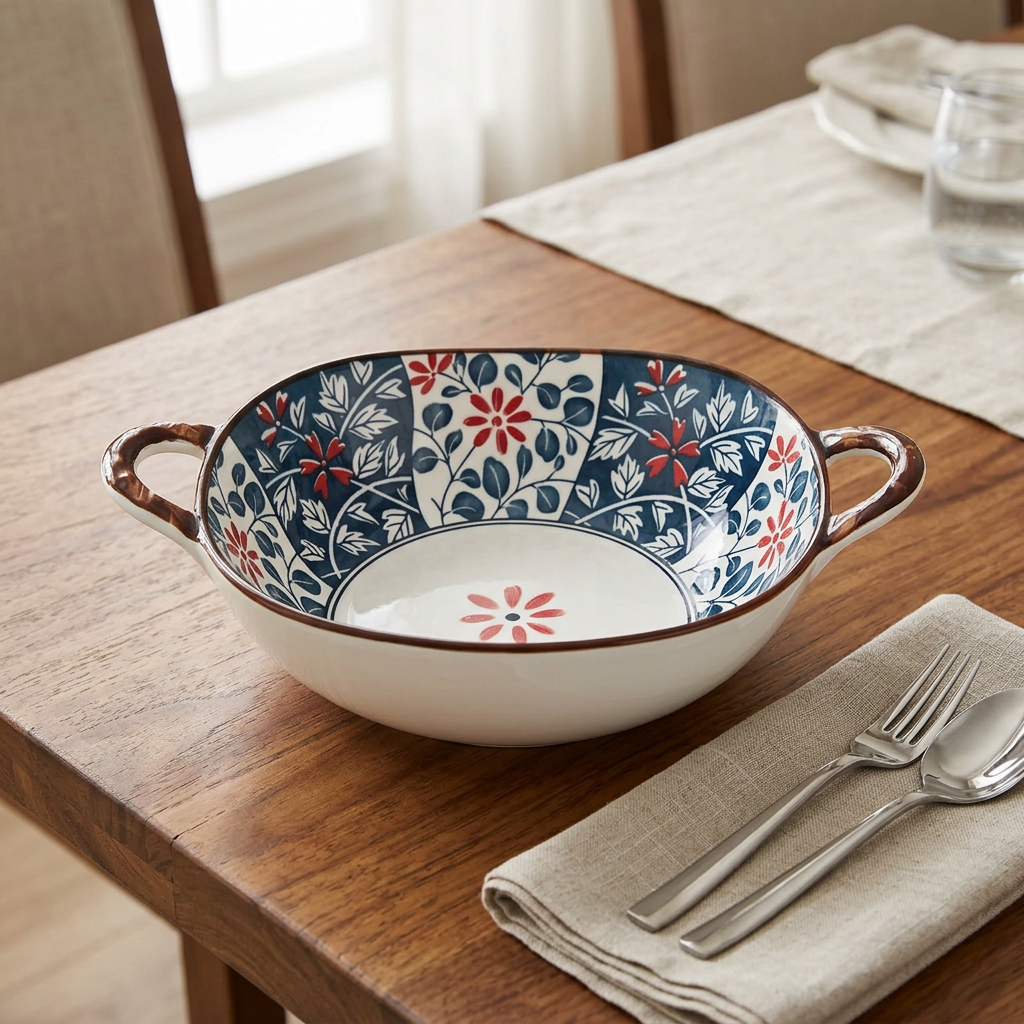 Ceramic Bowl with Handles -18cm