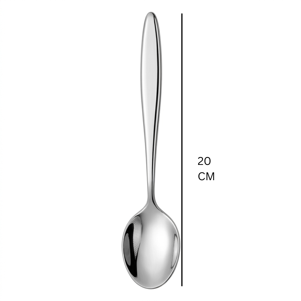 Stainless Steel Spoon Set of 6 - 20cm Silver