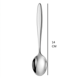 Stainless Steel Spoon Set of 6 - 14cm Silver