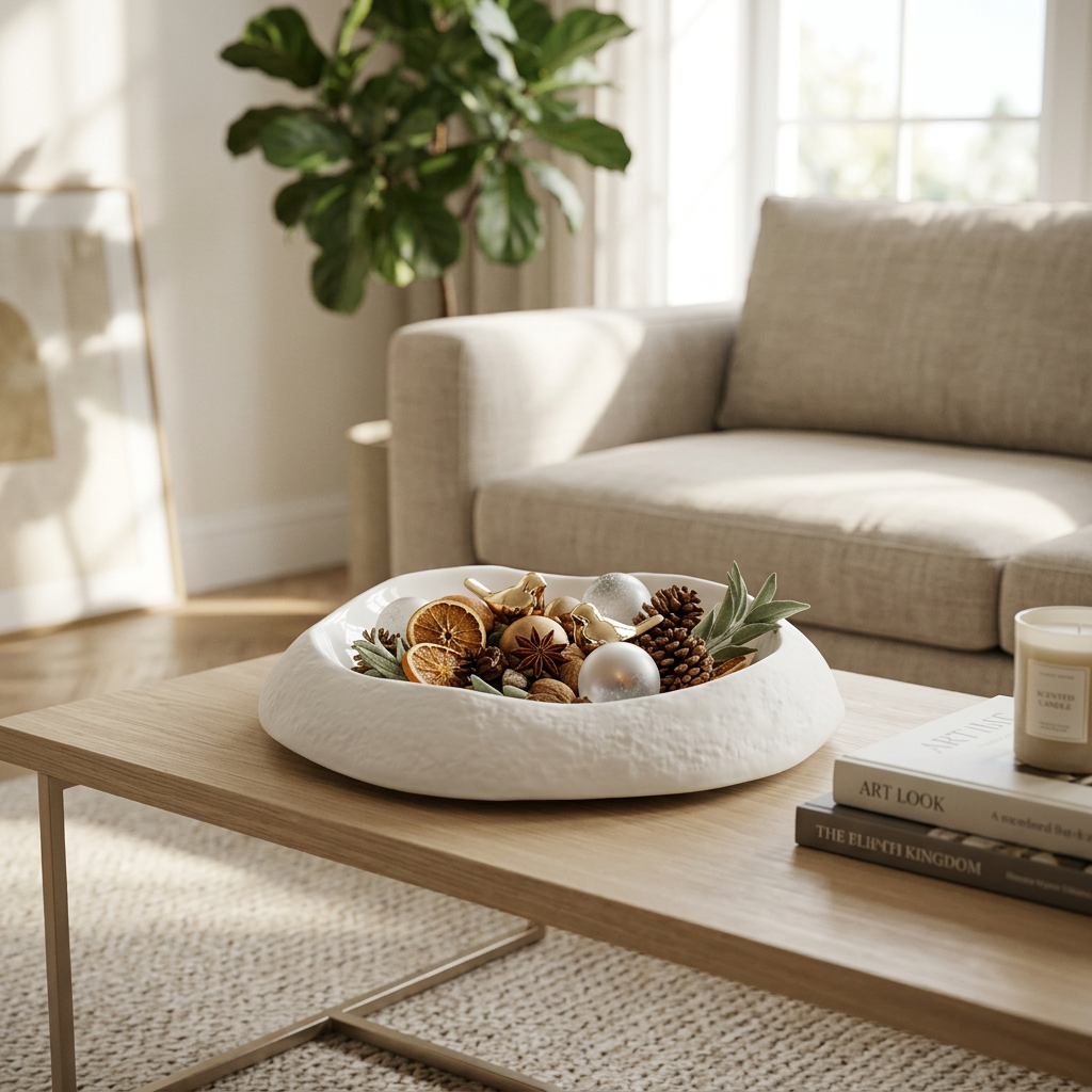 Textured Ceramic Serving Dish White - 23cm