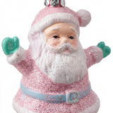 Santa Claus Plastic Christmas Hanging Decoration Pink – 10cm