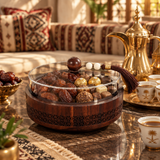 Wooden Candy Bowl with Acrylic Lid Brown - 20x10cm