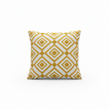 Tufted Geometric Cushion  Mustard Gold & White - 40cm