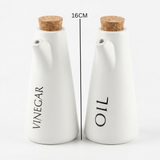 Ceramic Oil & Vinegar Bottle Set with Tray 16 cm