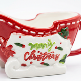 Ceramic Christmas Candy Boat with Handle - 19×10cm