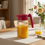 Titz Glass Jug with Plastic Lid Deep Pink – 1 Litre