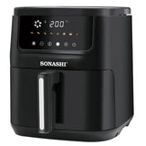 قلاية هوائية رقمية SONASHI SAF-620N – وعاء قابل للإزالة بسعة 6.2 لتر غير لاصق، سلة طعام تيفلون بسعة 5.2 لتر مع شاشة لمس LED ومؤقت | قلاية هوائية كهربائية | جهاز مطبخ منزلي