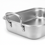 Jiham Stainless Steel Tray with Twin Handles Silver – 36×26cm