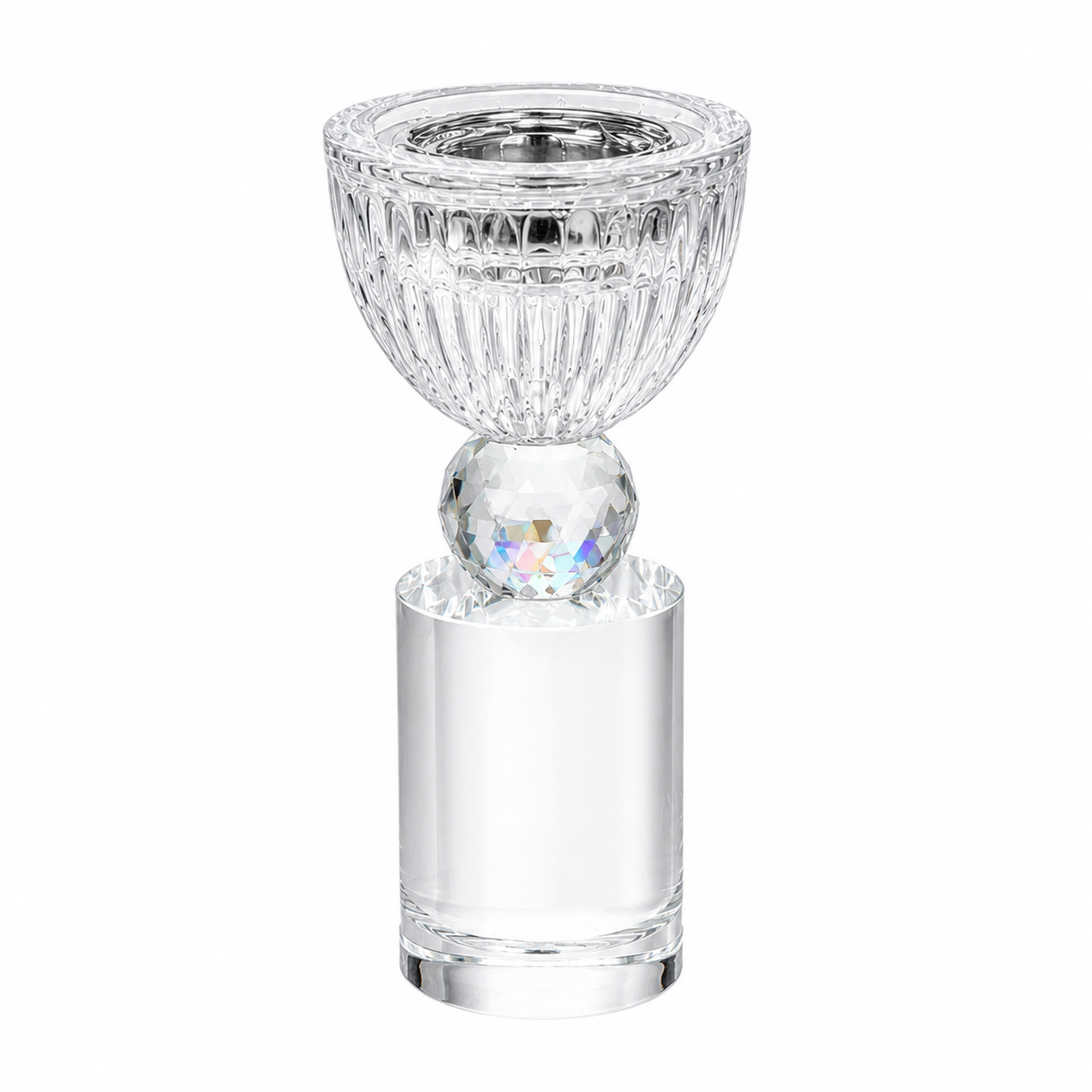 Clear Crystal Glass Incense Burner – 15×6 cm