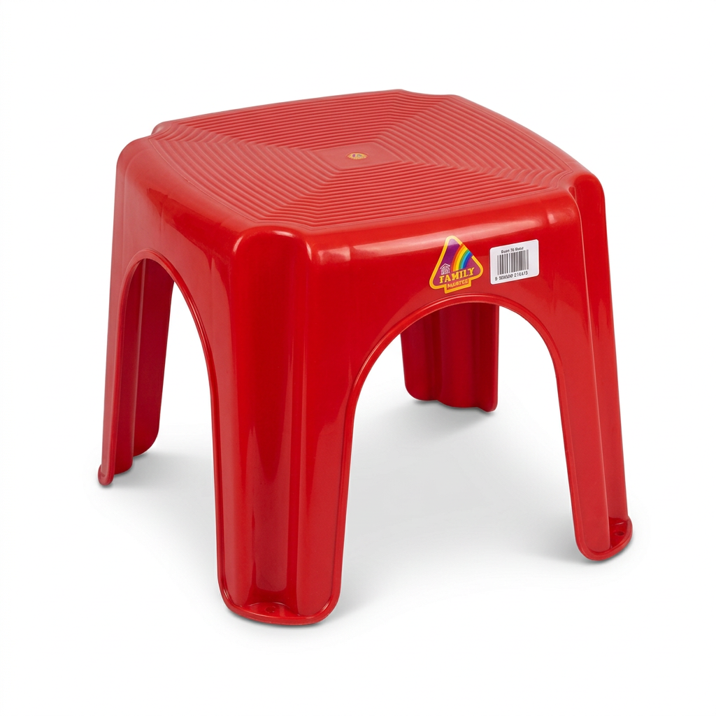 Family Plastic Stool Red – 25×30cm