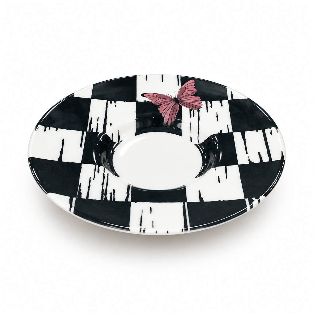 Ceramic Saucer Black and White - 13cm